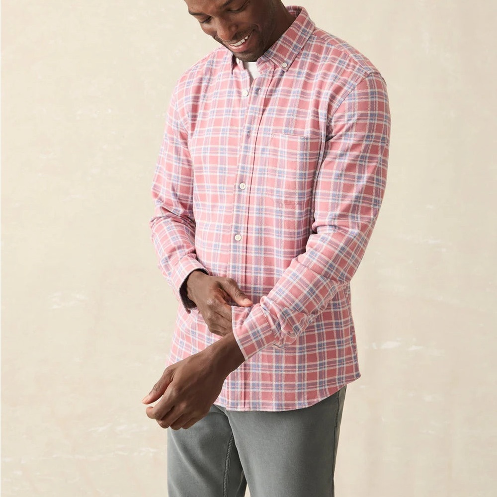 FAHERTY Coastline Button Front Long Sleeve Plaid Shirt Men's Size XL
